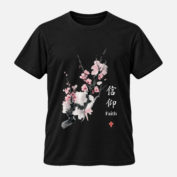 Faith Cherry Blossom (Black) - Japan Mission Classic Tee
