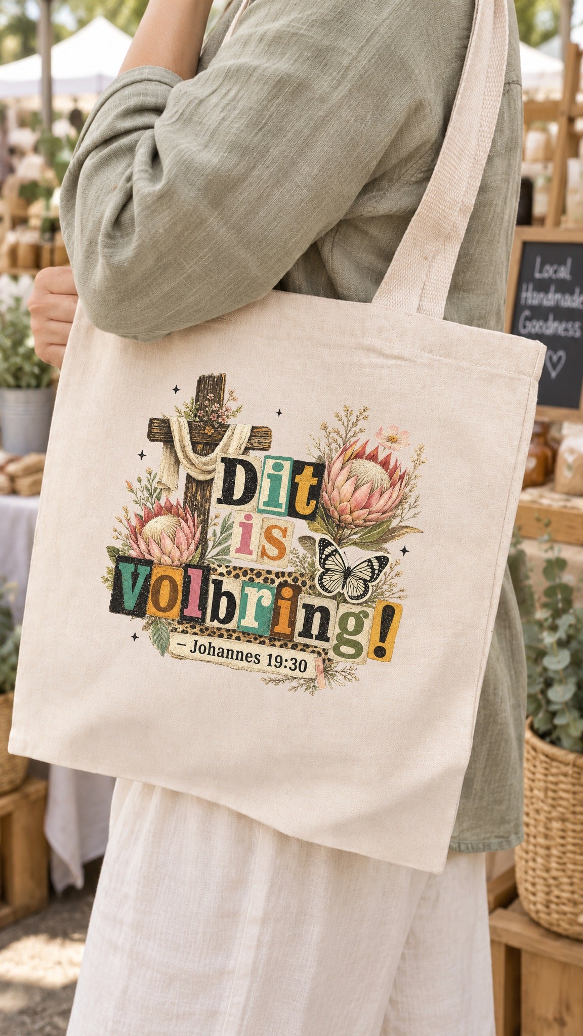 Dit Is Volbring tote bag - carried on the shoulder