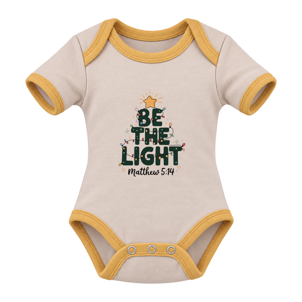 Be The Light baby grow, Cream and Yellow