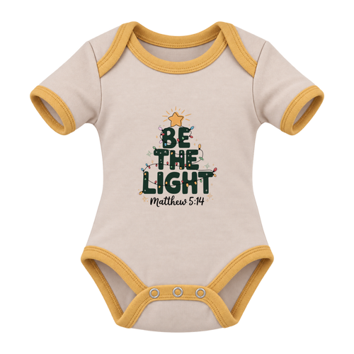 Be The Light baby grow, Cream and Yellow