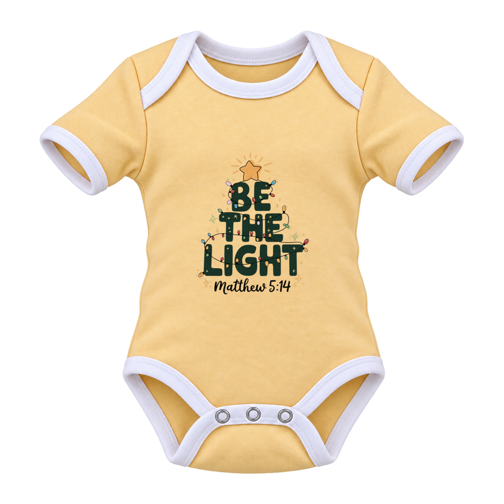Be The Light baby grow, Yellow and White