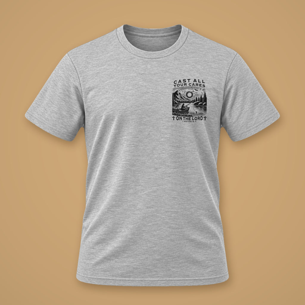 Cast All Your Cares Mens Light Grey Melange 2 Front