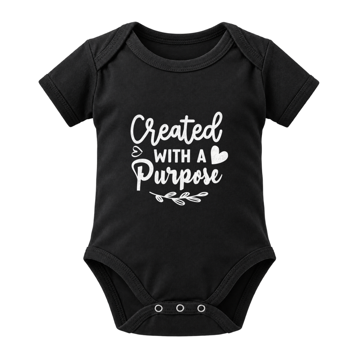 Created With A Purpose baby grow, Black