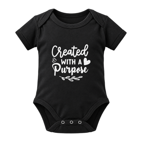 Created With A Purpose baby grow, Black