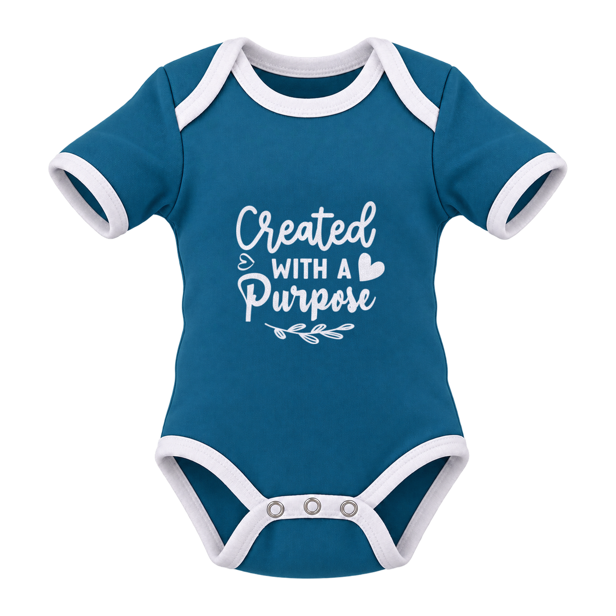 Created With A Purpose baby grow, Teal