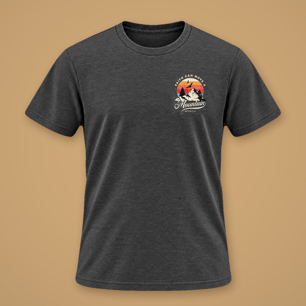 Faith Can Move A Mountain Men's Tee – Charcoal Melange – front