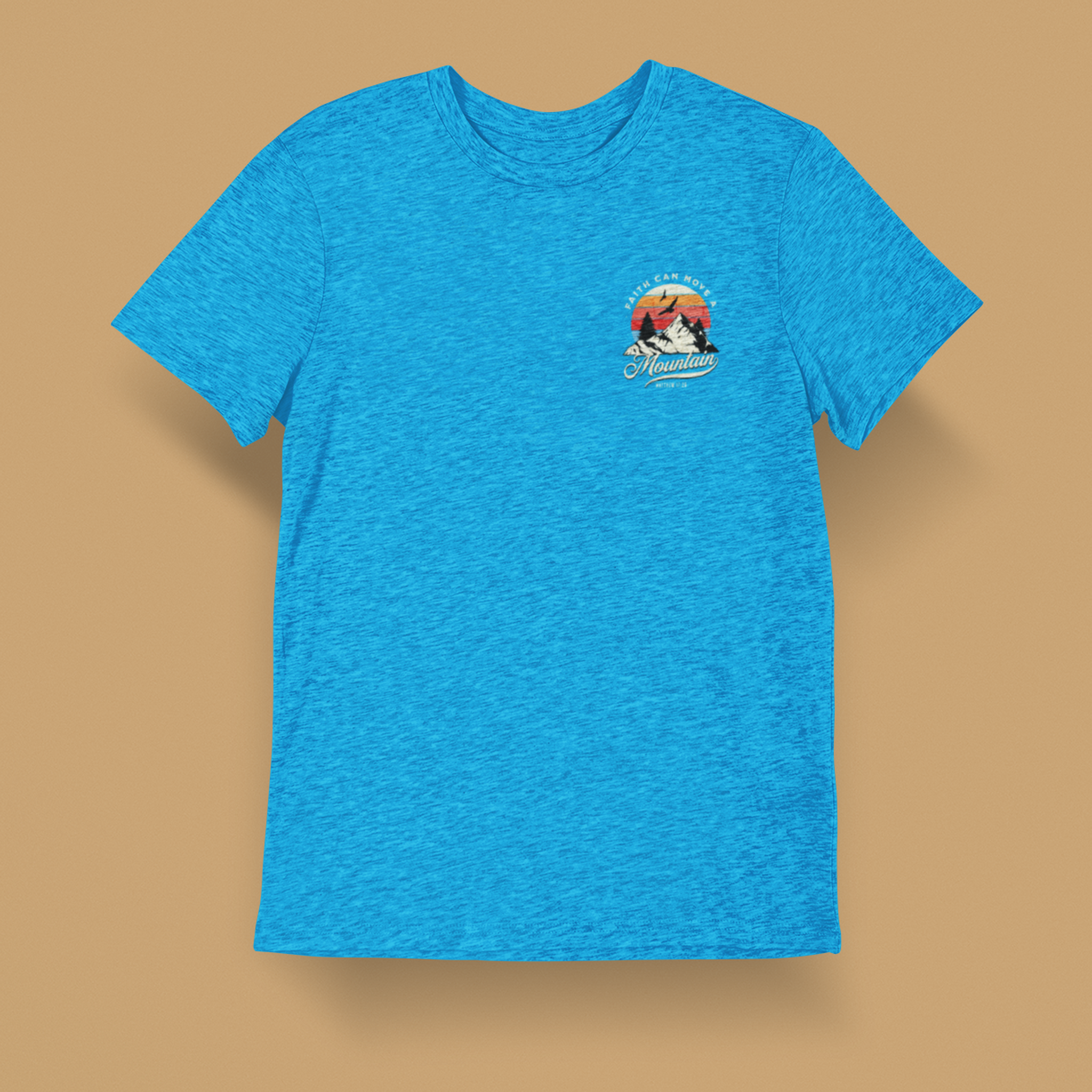 Faith Can Move A Mountain Men's T-Shirt (Front & Back)