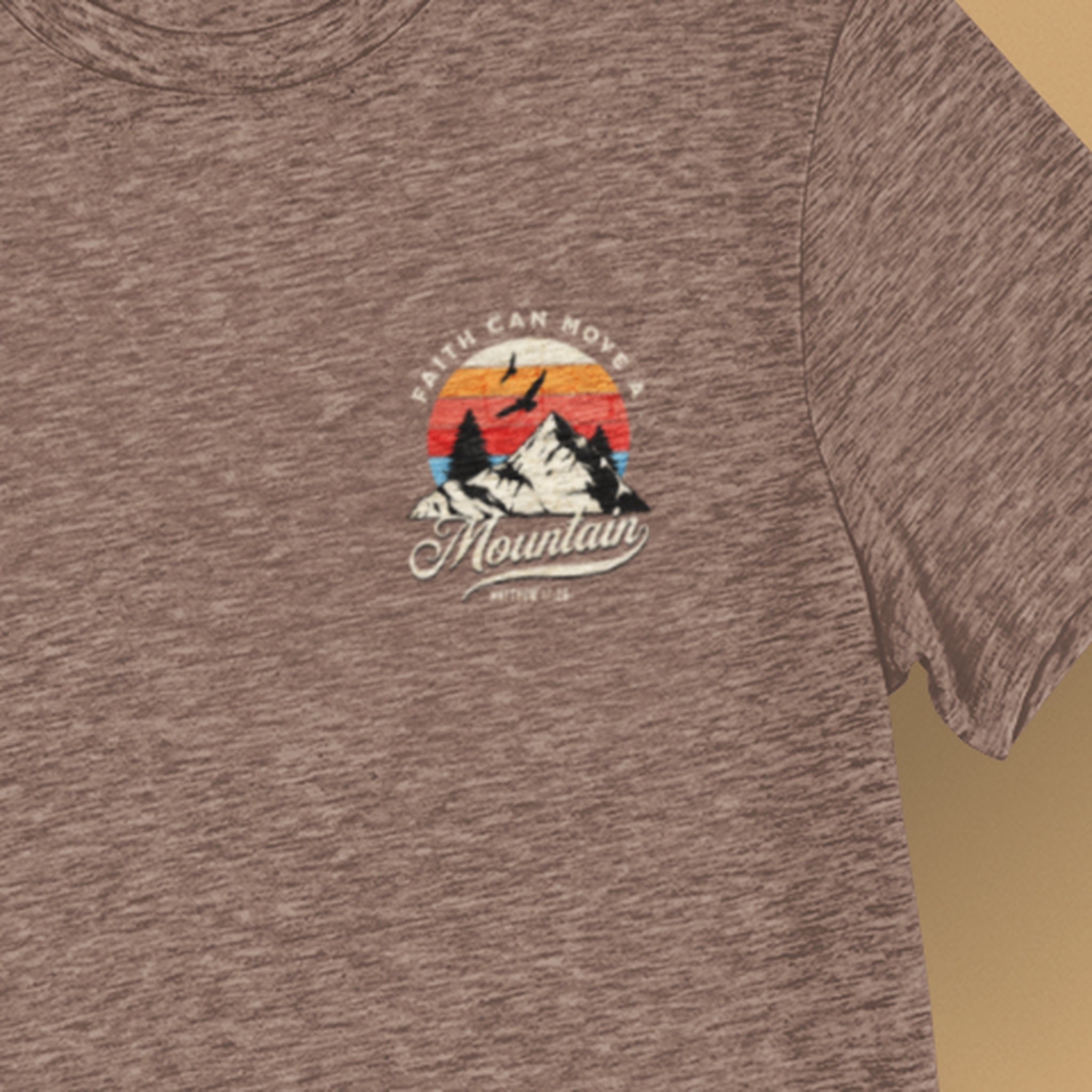 Faith Can Move A Mountain Men's T-Shirt (Front & Back)