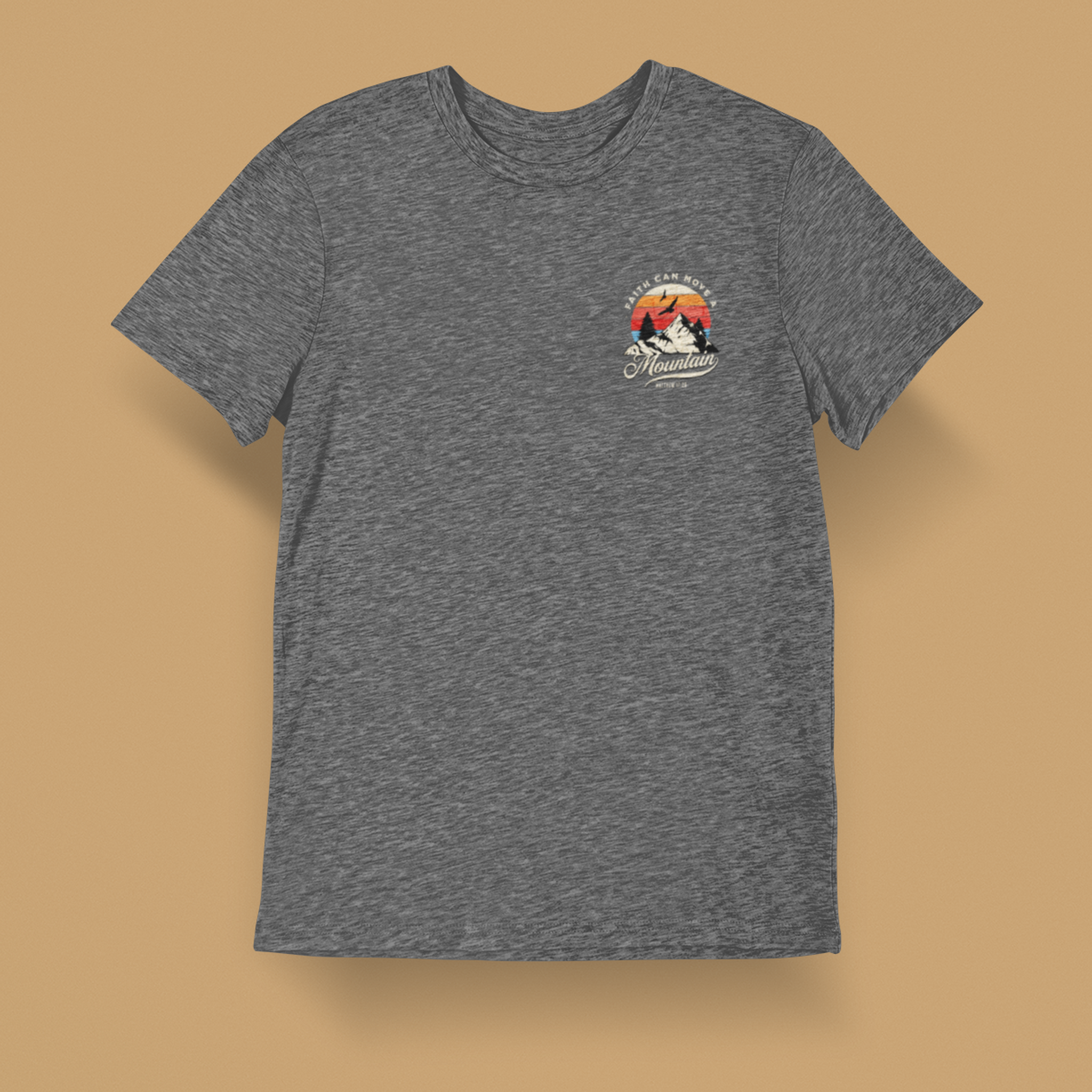 Faith Can Move A Mountain Men's T-Shirt (Front & Back)