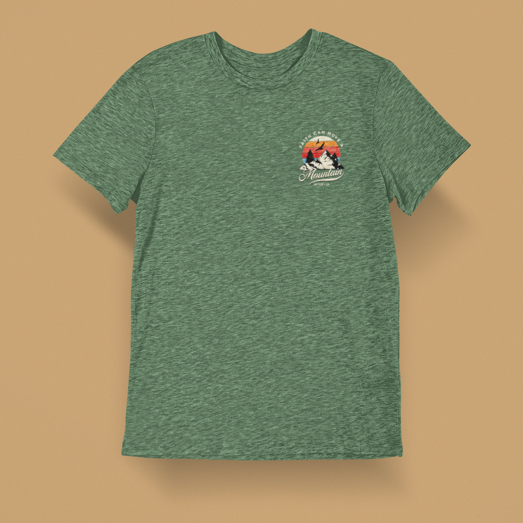 Faith Can Move A Mountain Men's T-Shirt (Front & Back)