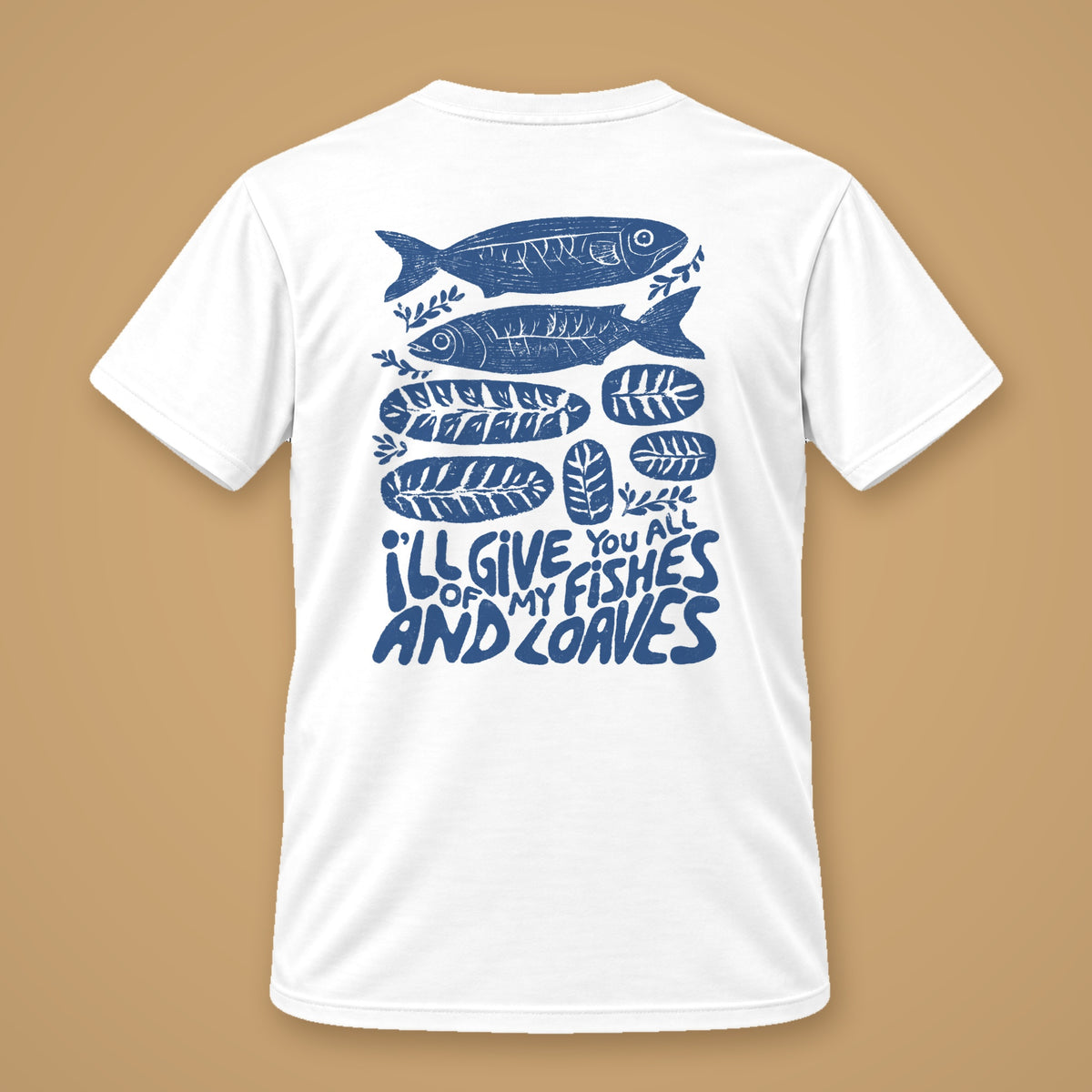 Fish Mens Solid White 3 Back