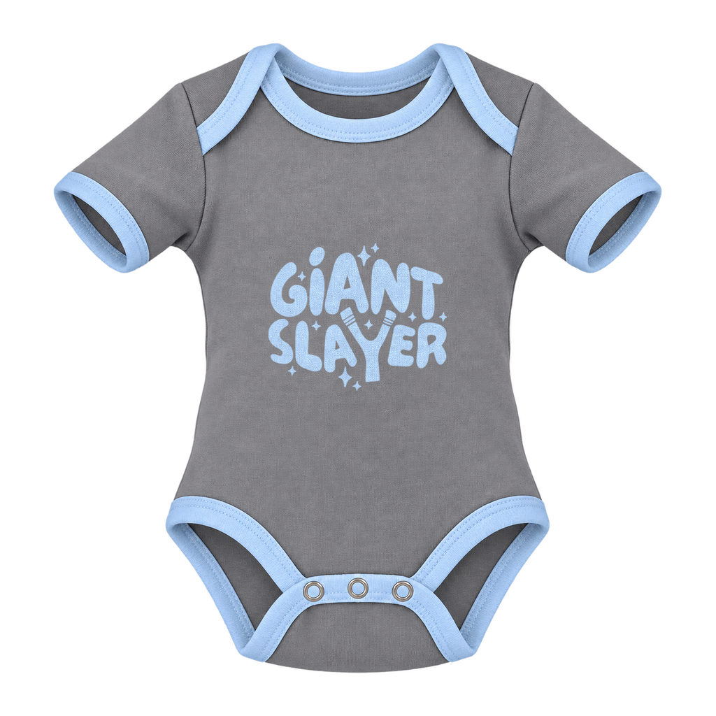 Giant Slayer baby grow, Grey and Blue