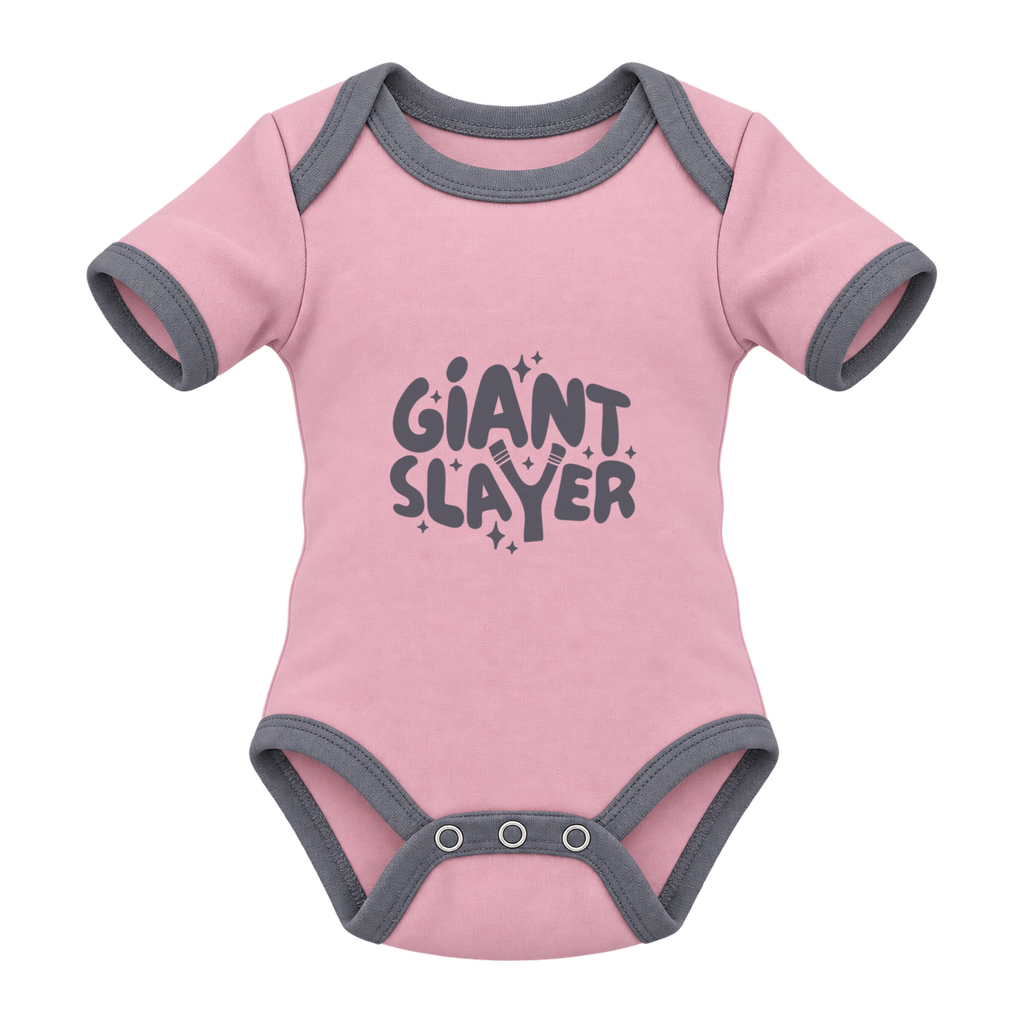 Giant Slayer baby grow, Pink and Grey