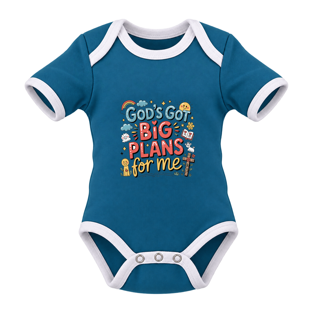 God’s Got Big Plans For Me baby grow, Teal