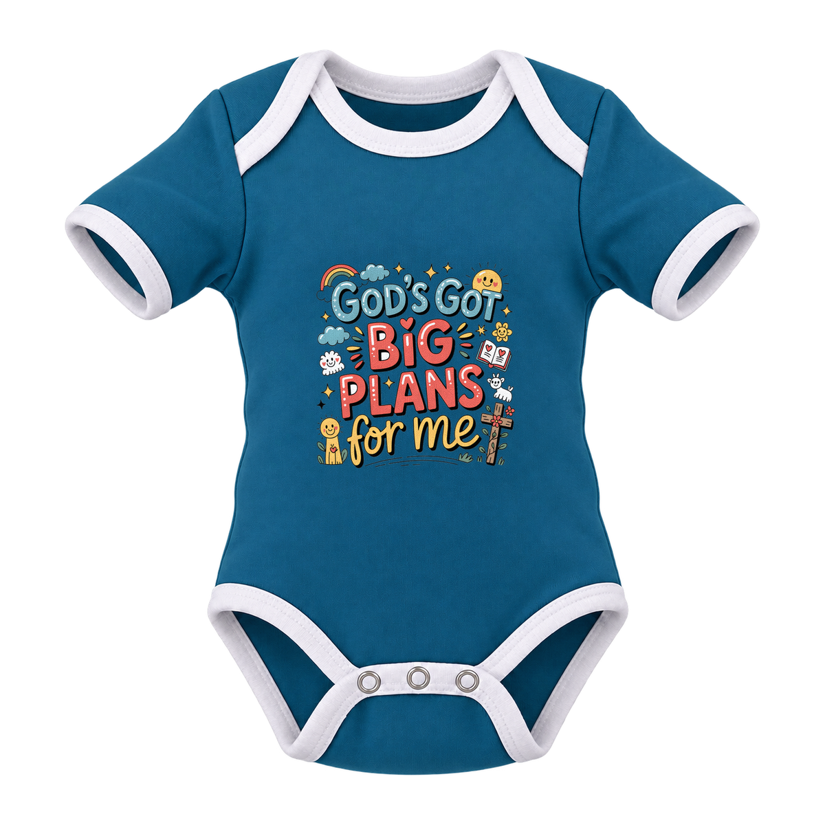 God’s Got Big Plans For Me baby grow, Teal