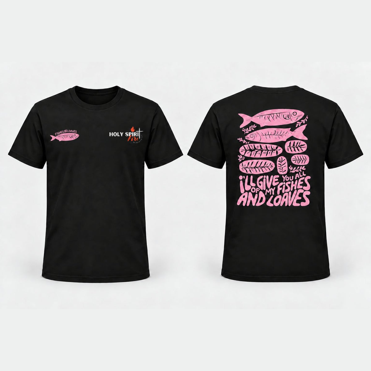 Fishes & Loaves (Black & Pink) - Holy Spirit Fire Classic Tee