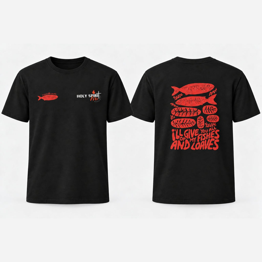 Fishes & Loaves (Black & Red) - Holy Spirit Fire Classic Tee