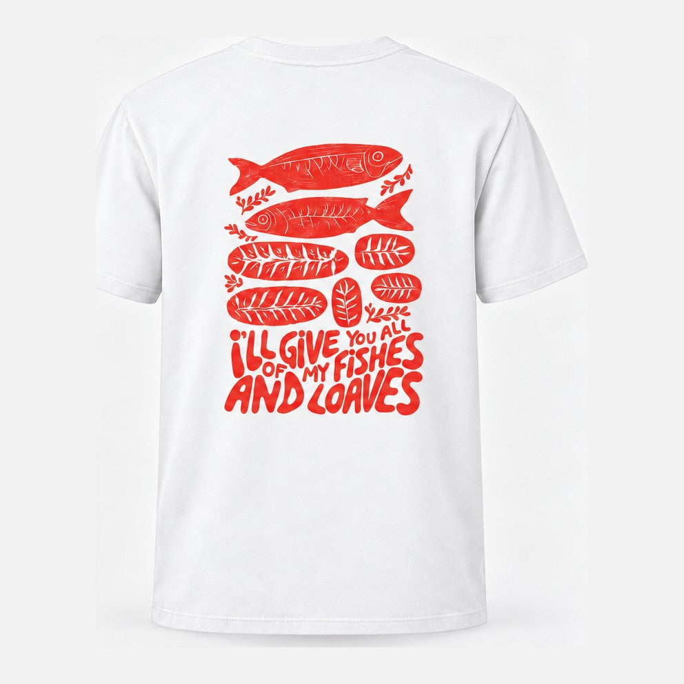 Fishes & Loaves White tee - back