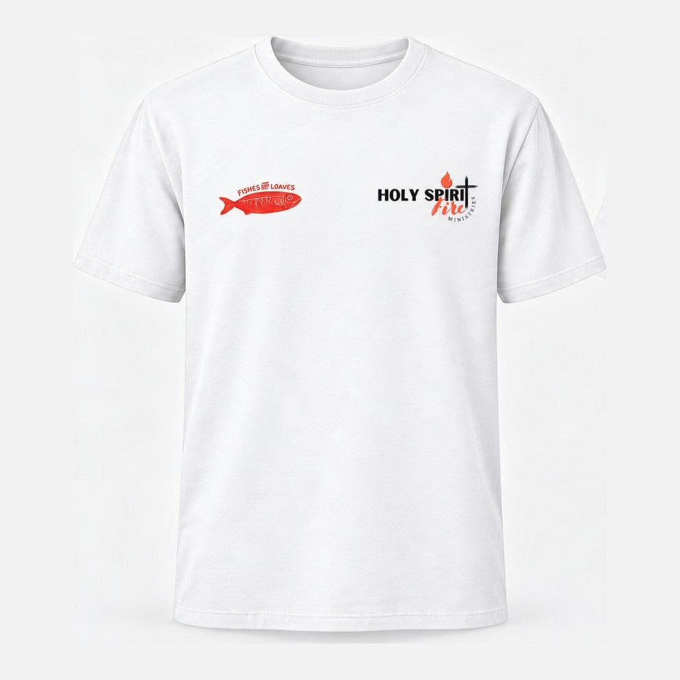 Fishes & Loaves White tee - front