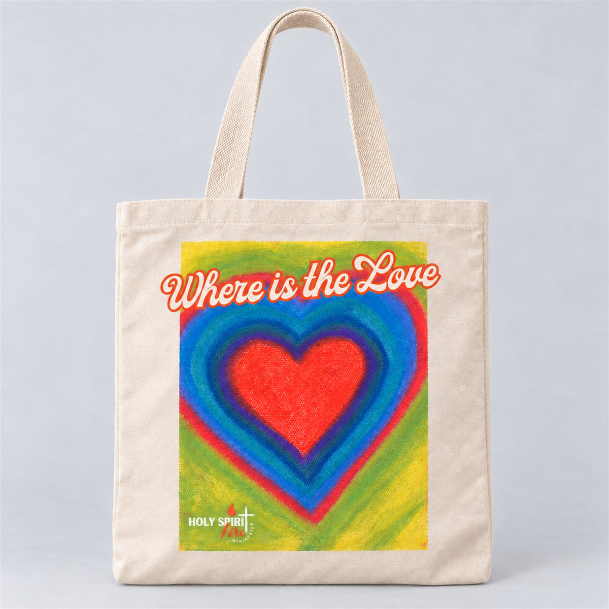 Where is the Love tote bag - natural cotton