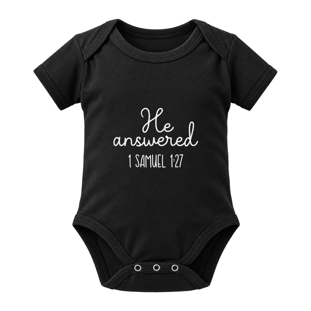 He Answered baby grow, Black