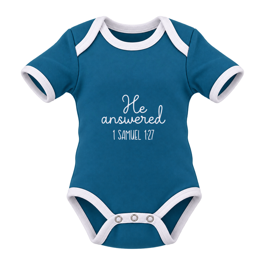 He Answered baby grow, Teal