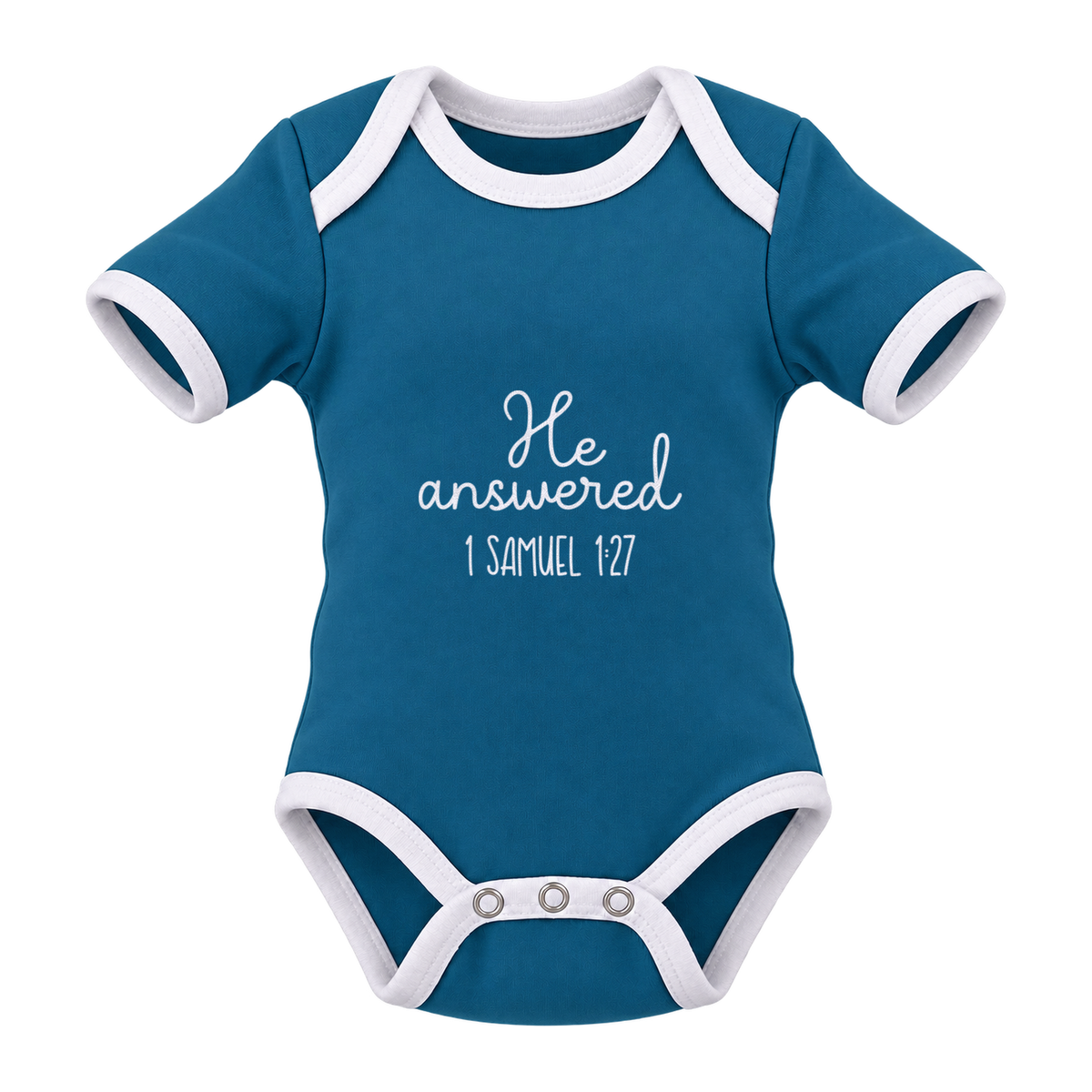 He Answered baby grow, Teal