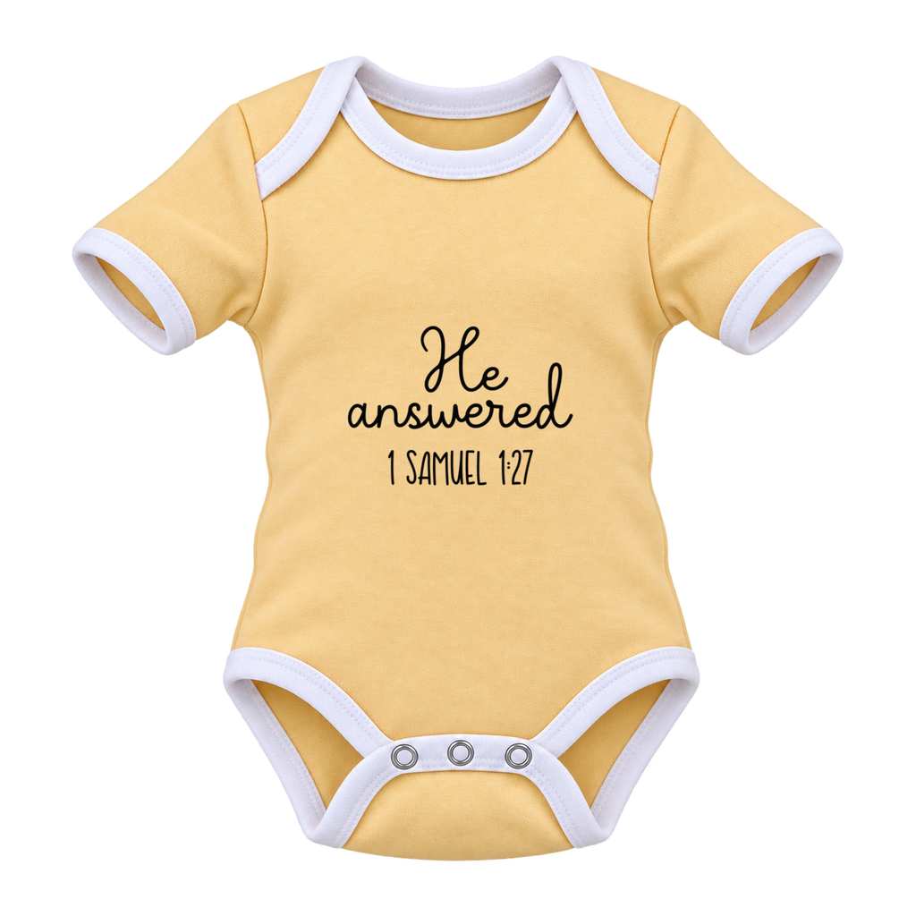 He Answered baby grow, Yellow and White