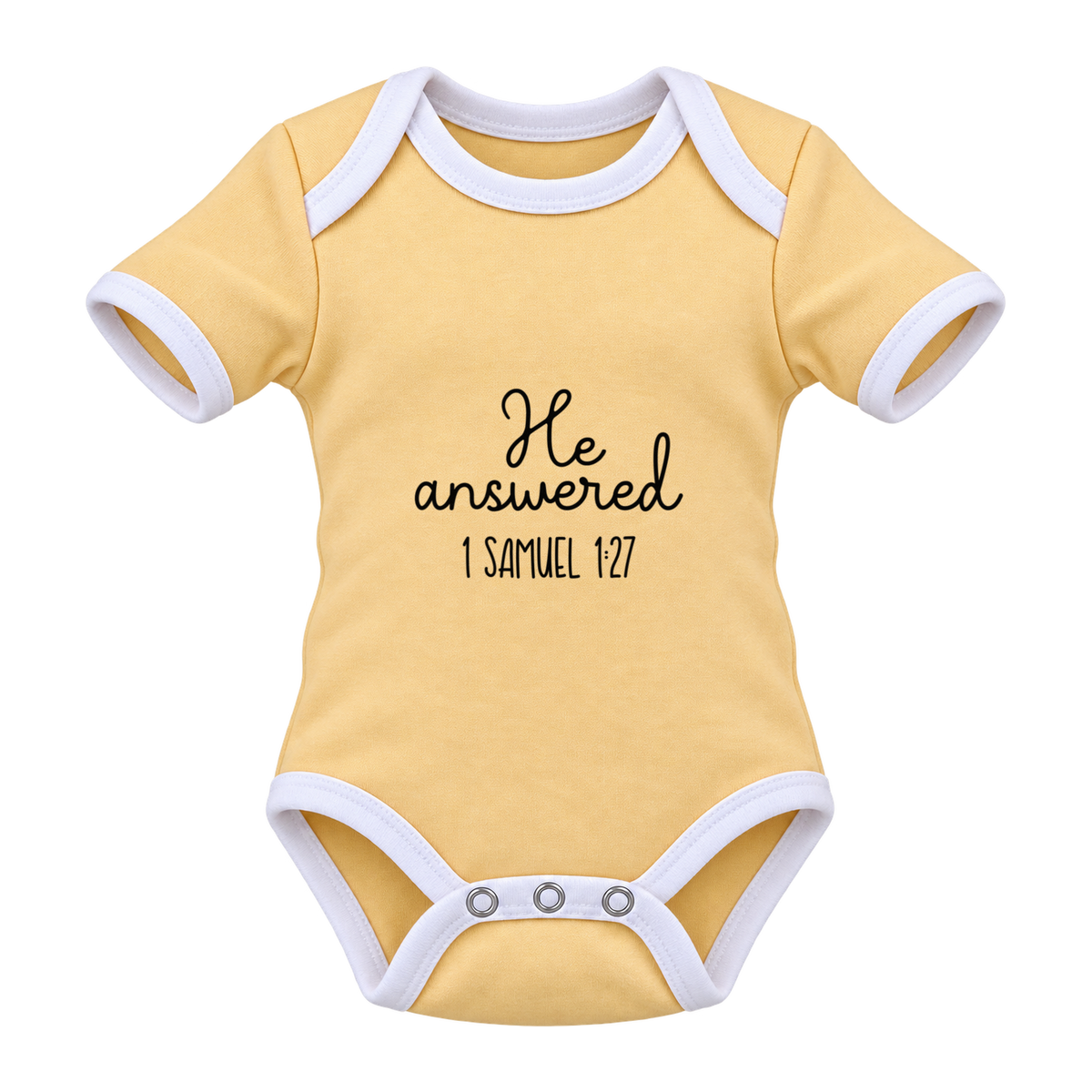 He Answered baby grow, Yellow and White