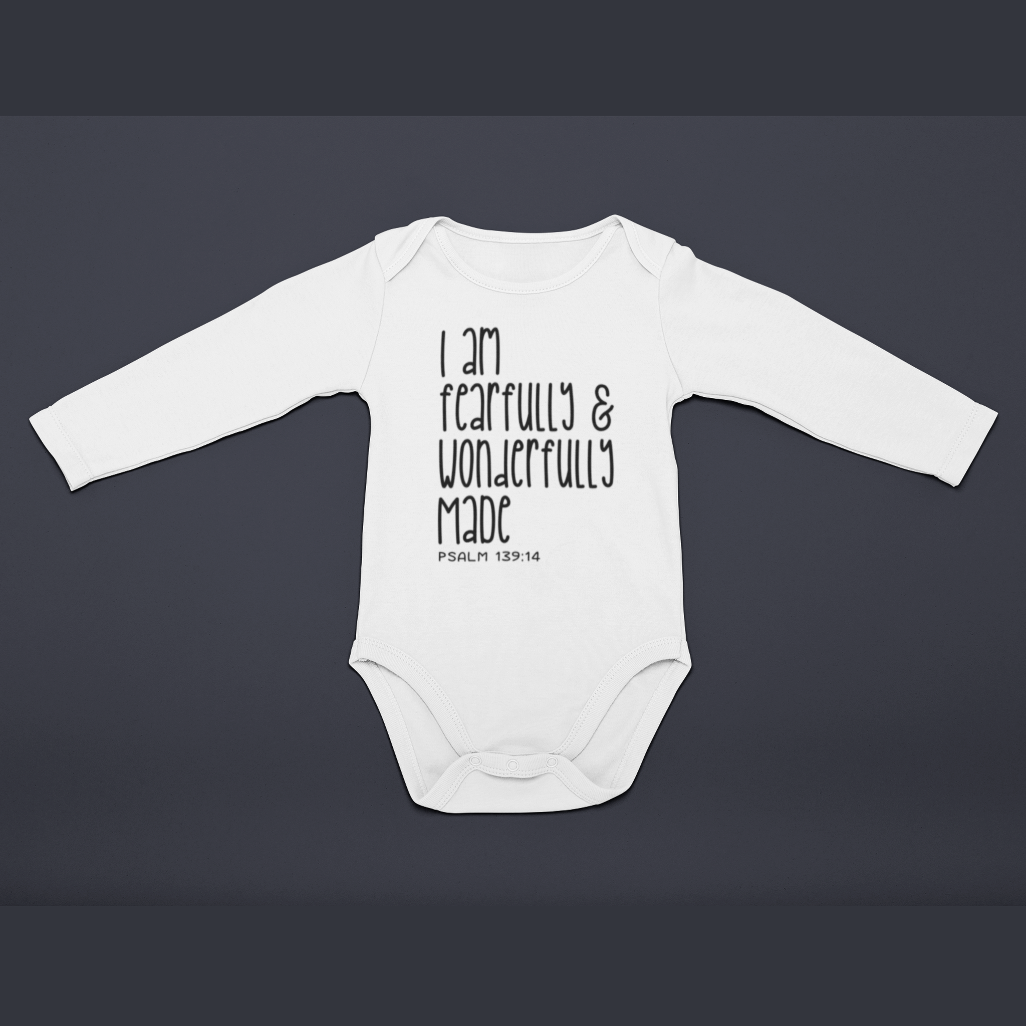 I Am Fearfully & Wonderfully Made Baby Grow – Long Sleeve