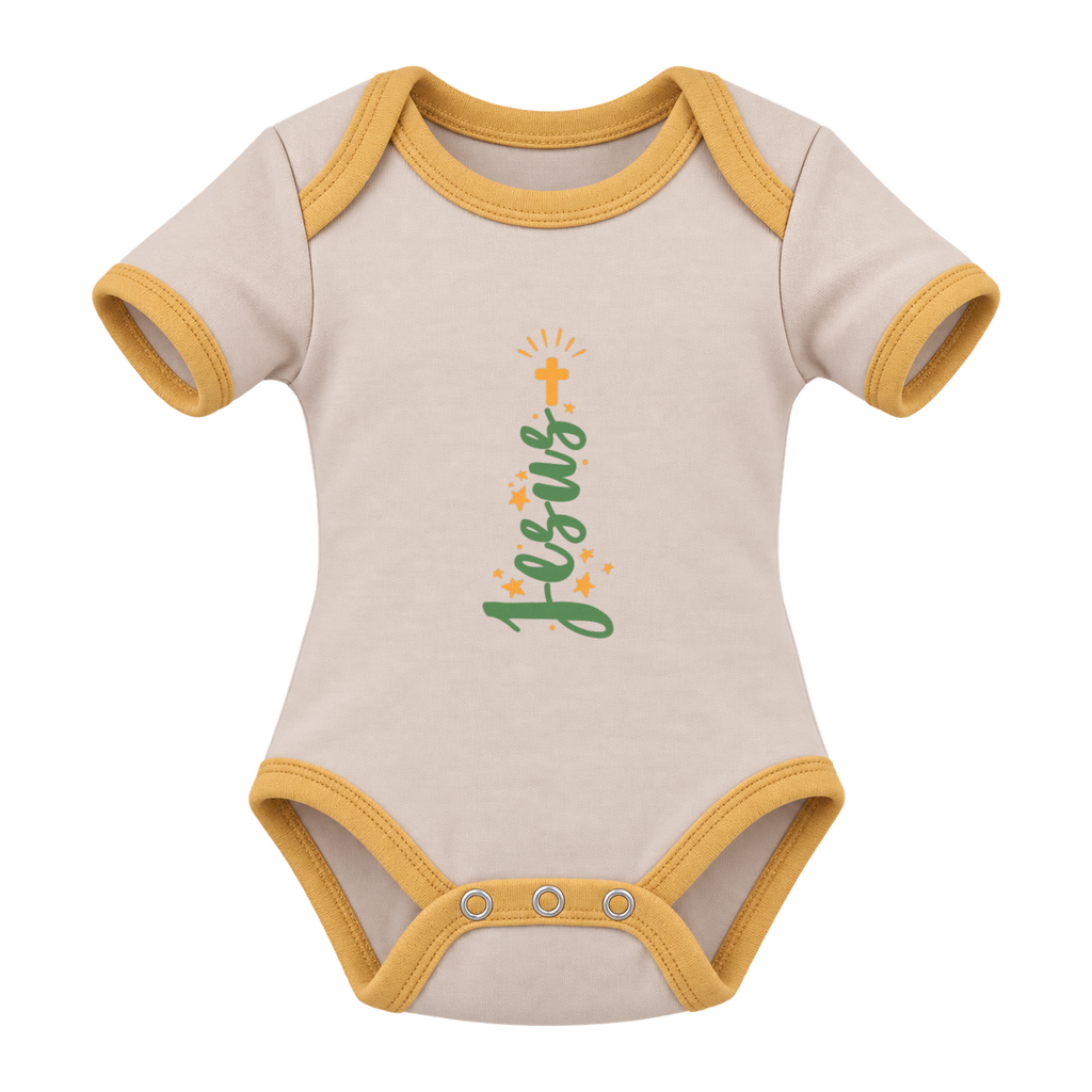 Jesus Tree baby grow, Cream and Yellow