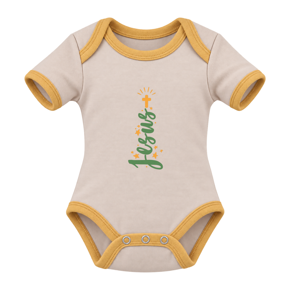 Jesus Tree baby grow, Cream and Yellow
