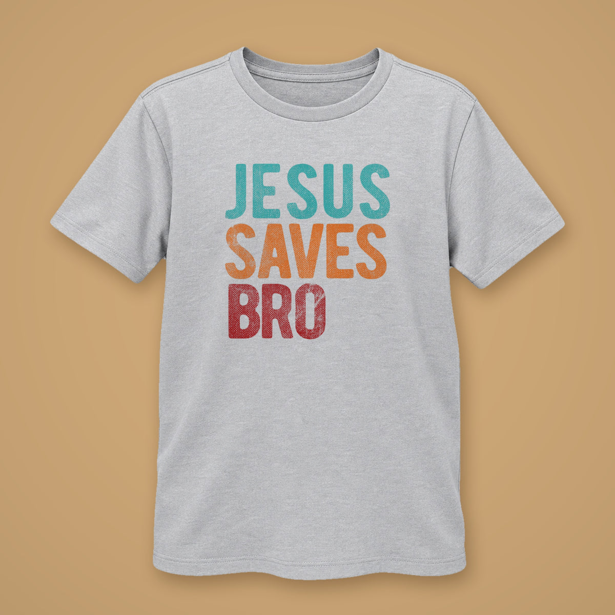 Jesus Saves Bro Kids Light Gray Front
