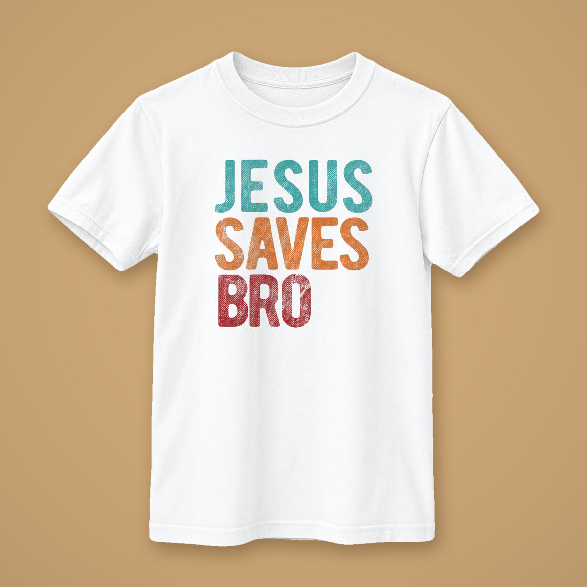 Jesus Saves Bro Kids Solid White Front