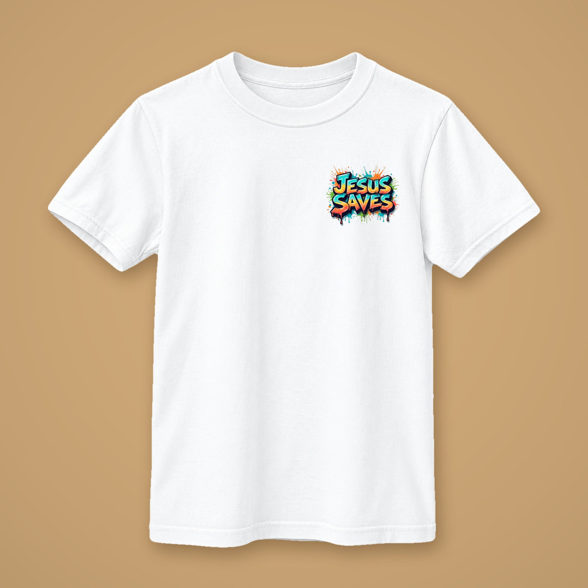 Jesus Saves Kids White Front