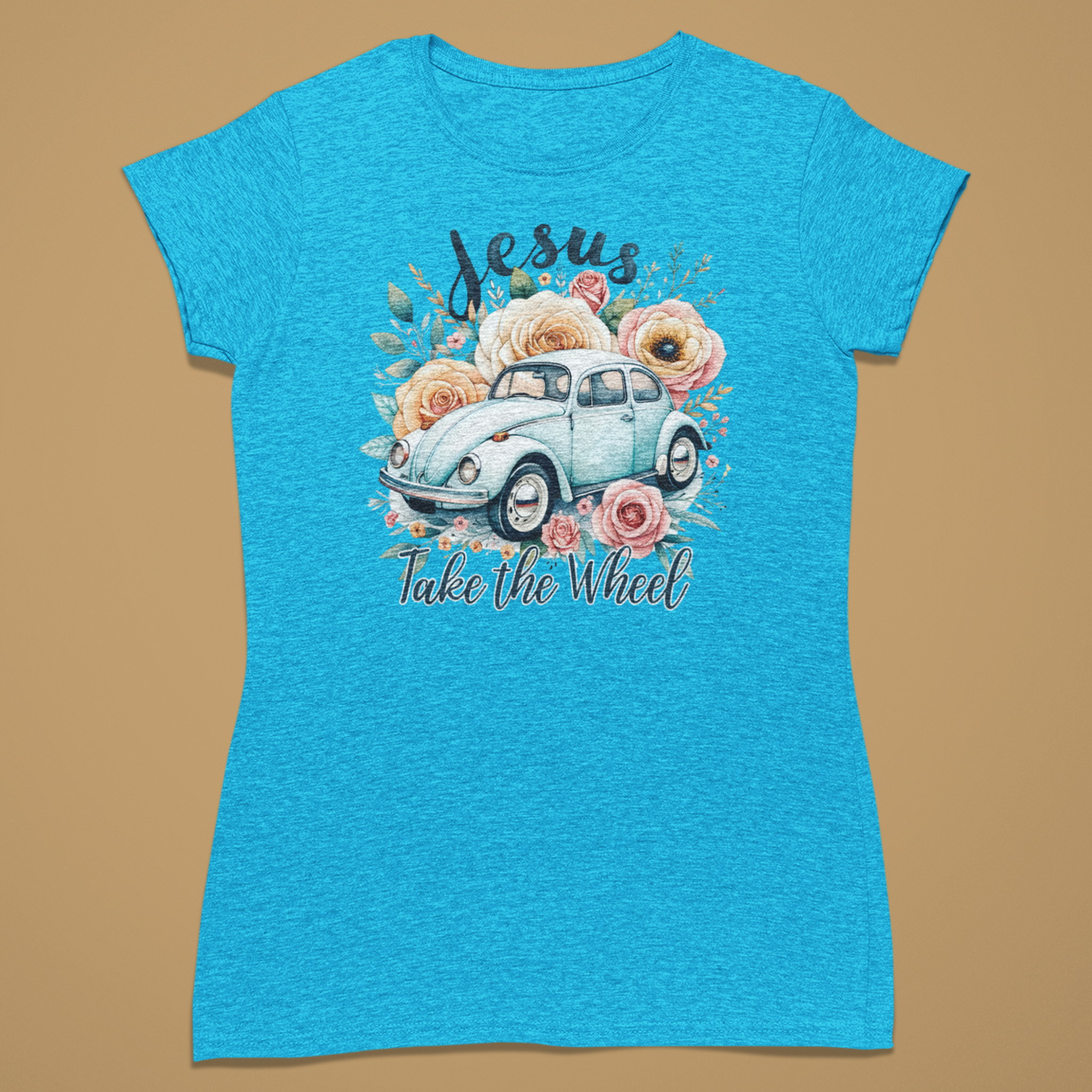 Jesus Take The Wheel - Fitted T-Shirt