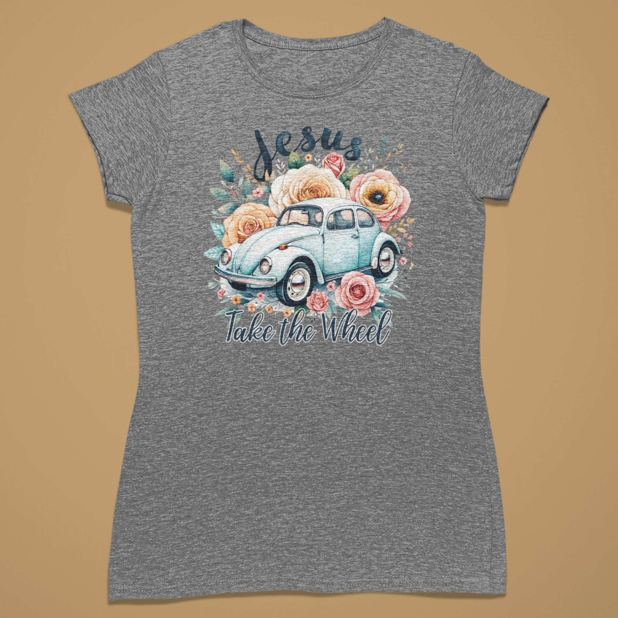Jesus Take The Wheel - Fitted T-Shirt