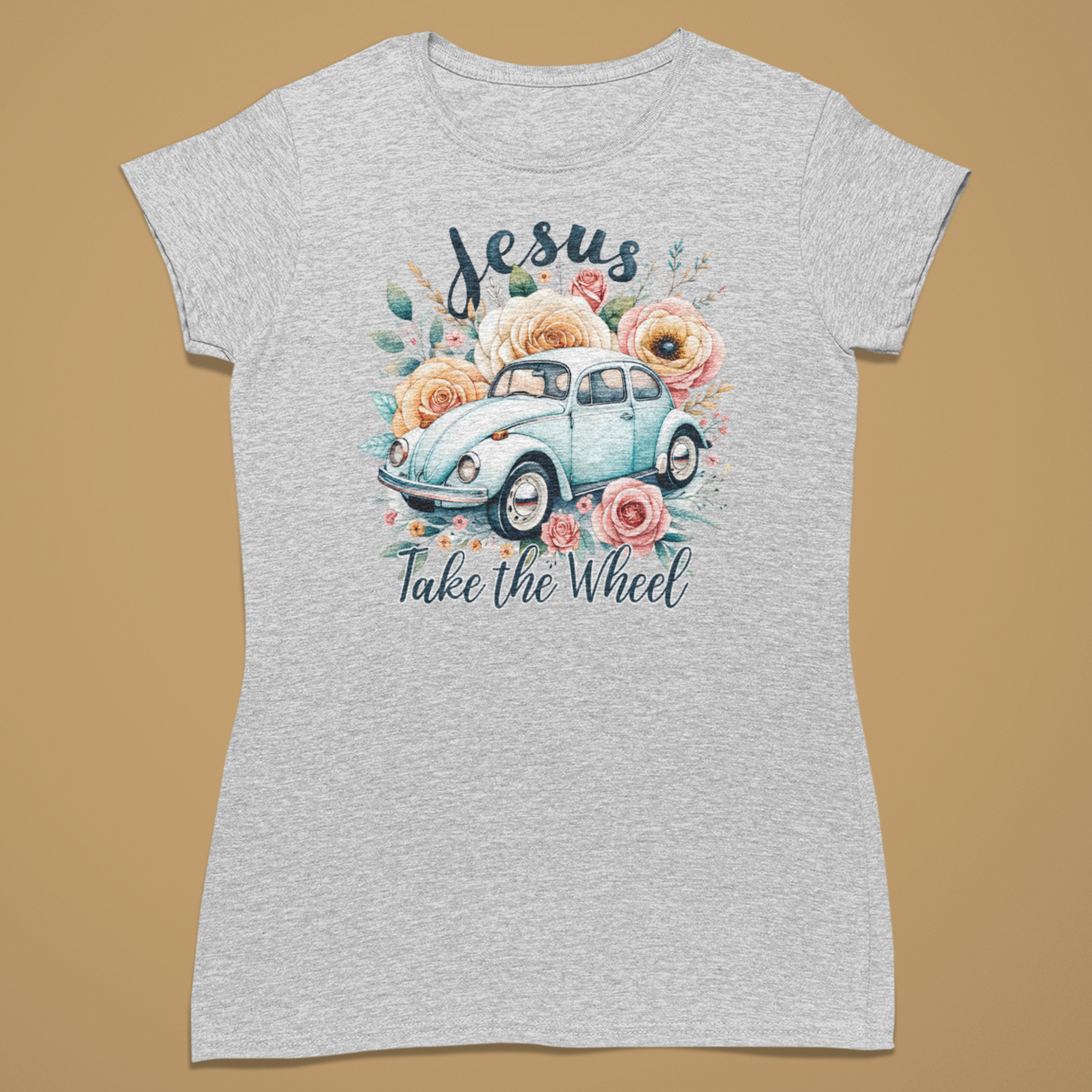 Jesus Take The Wheel - Fitted T-Shirt