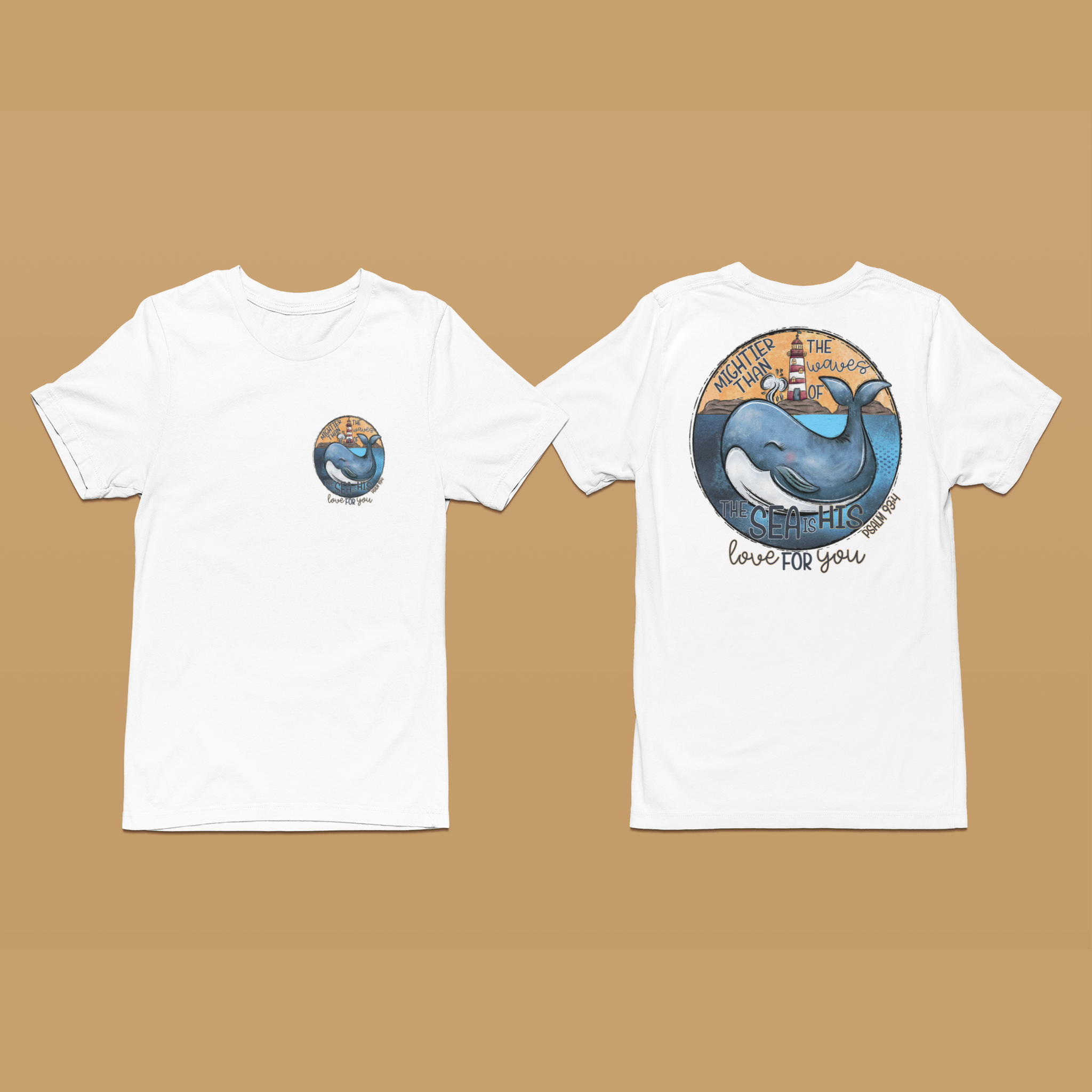 Mightier Than The Waves Kids Tee (Front & Back)
