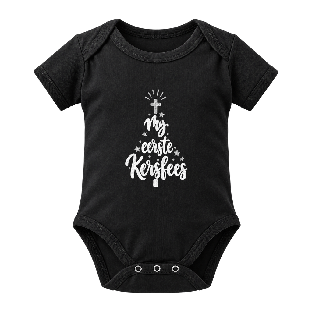 My Eerste Kersfees baby grow, Black