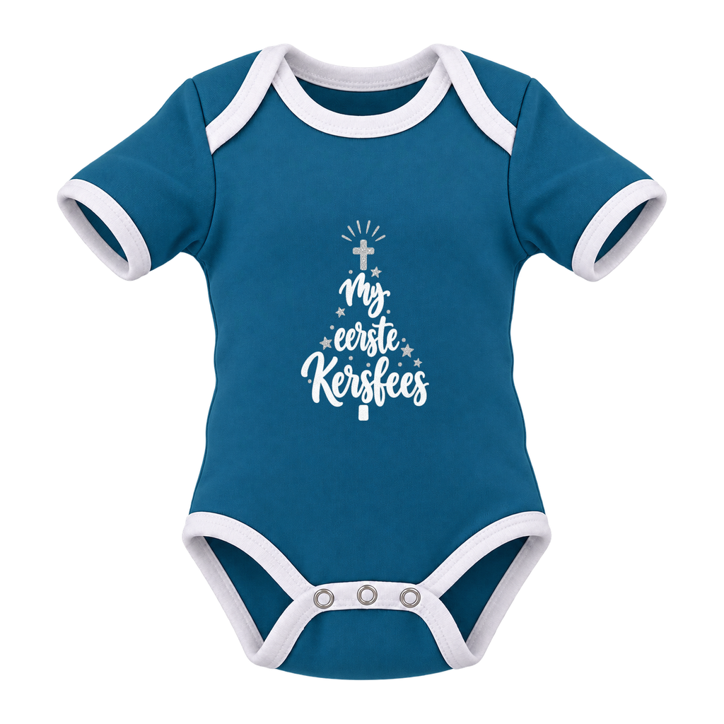 My Eerste Kersfees baby grow, Teal
