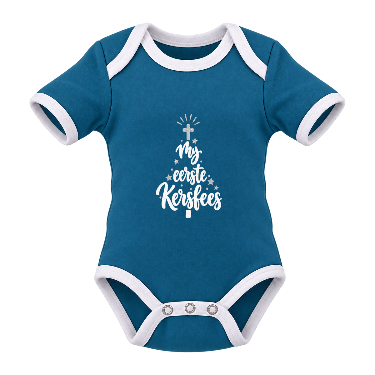 My Eerste Kersfees baby grow, Teal
