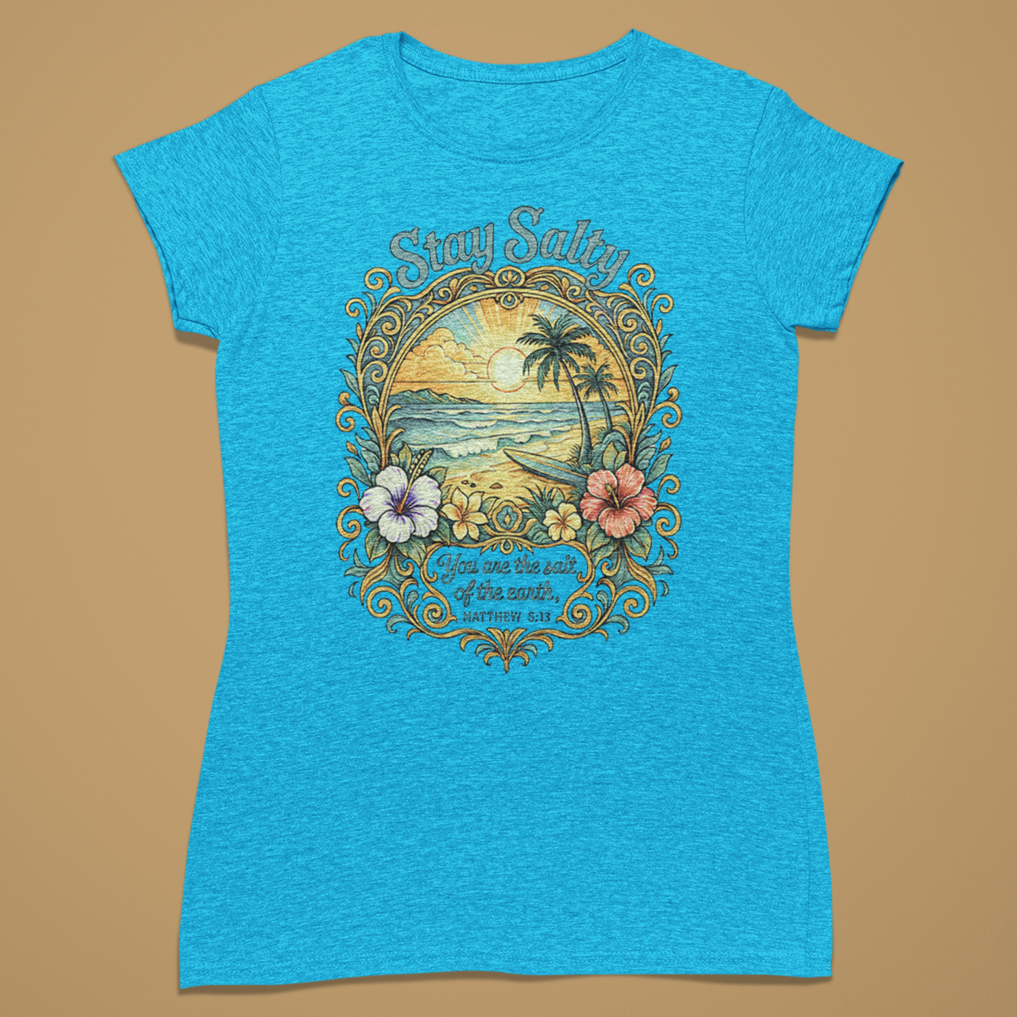 Stay Salty Big Front - Fitted T-Shirt