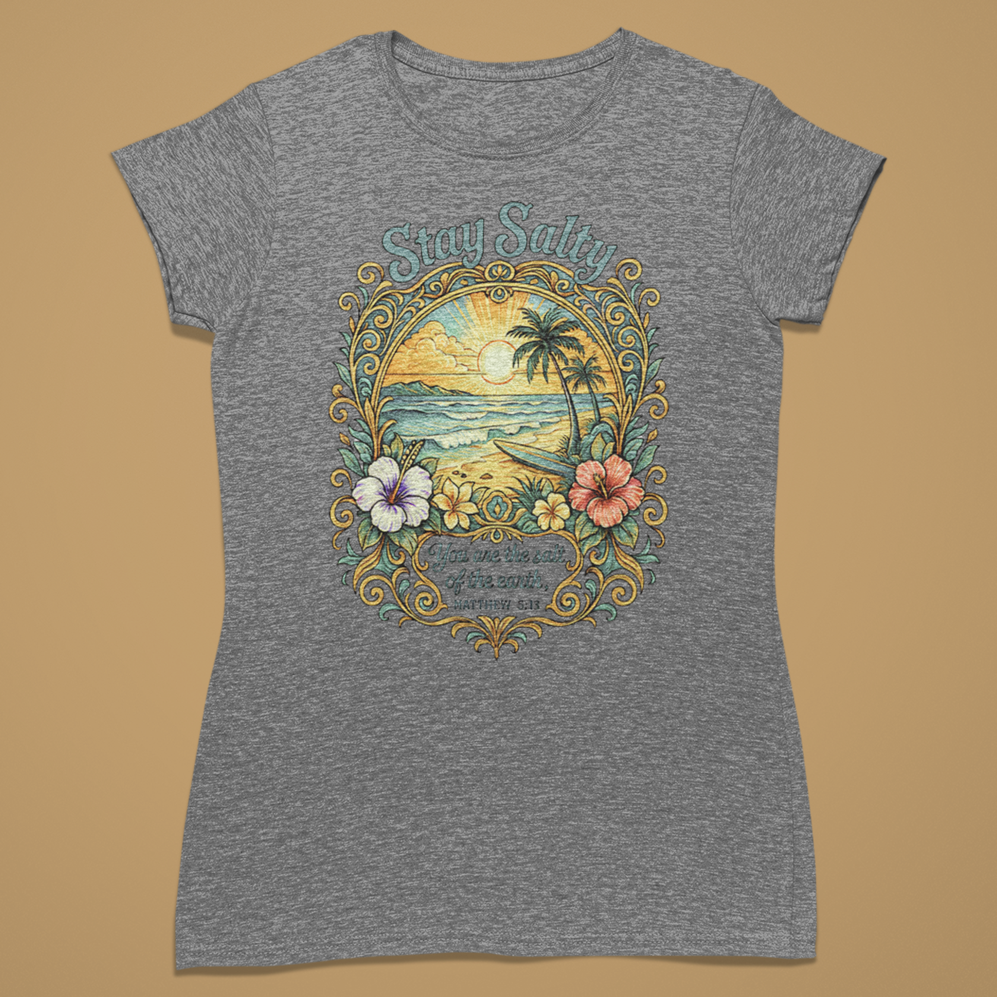Stay Salty Big Front - Fitted T-Shirt