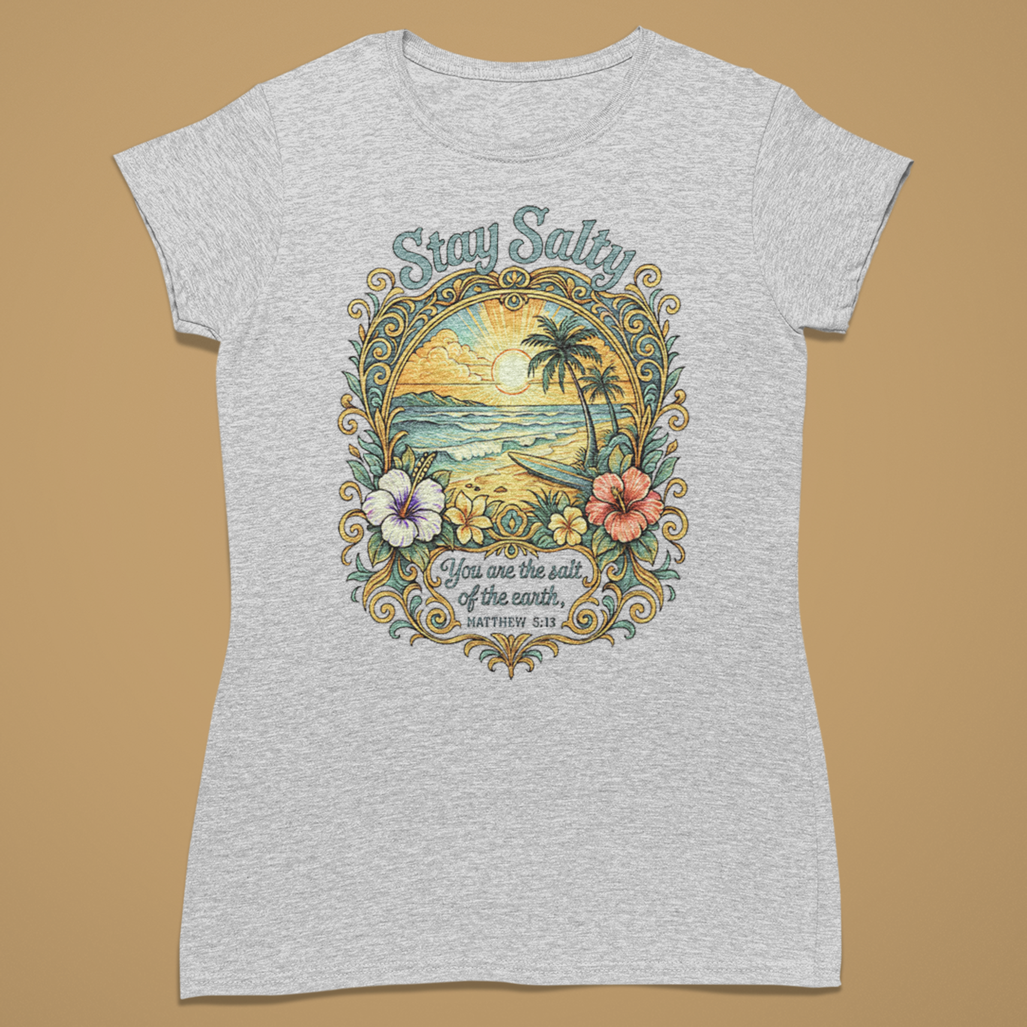 Stay Salty Big Front - Fitted T-Shirt