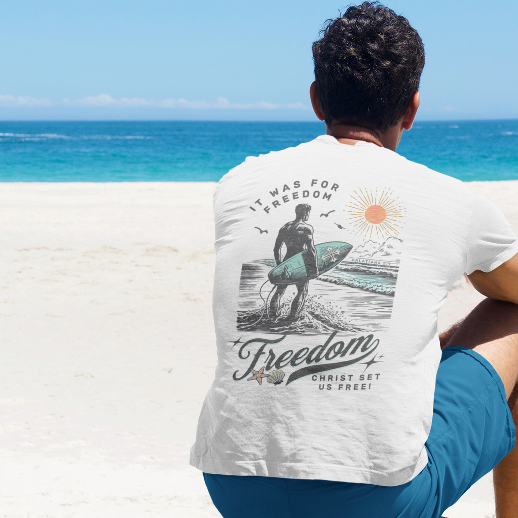 Surfer & Shell Men's T-Shirt