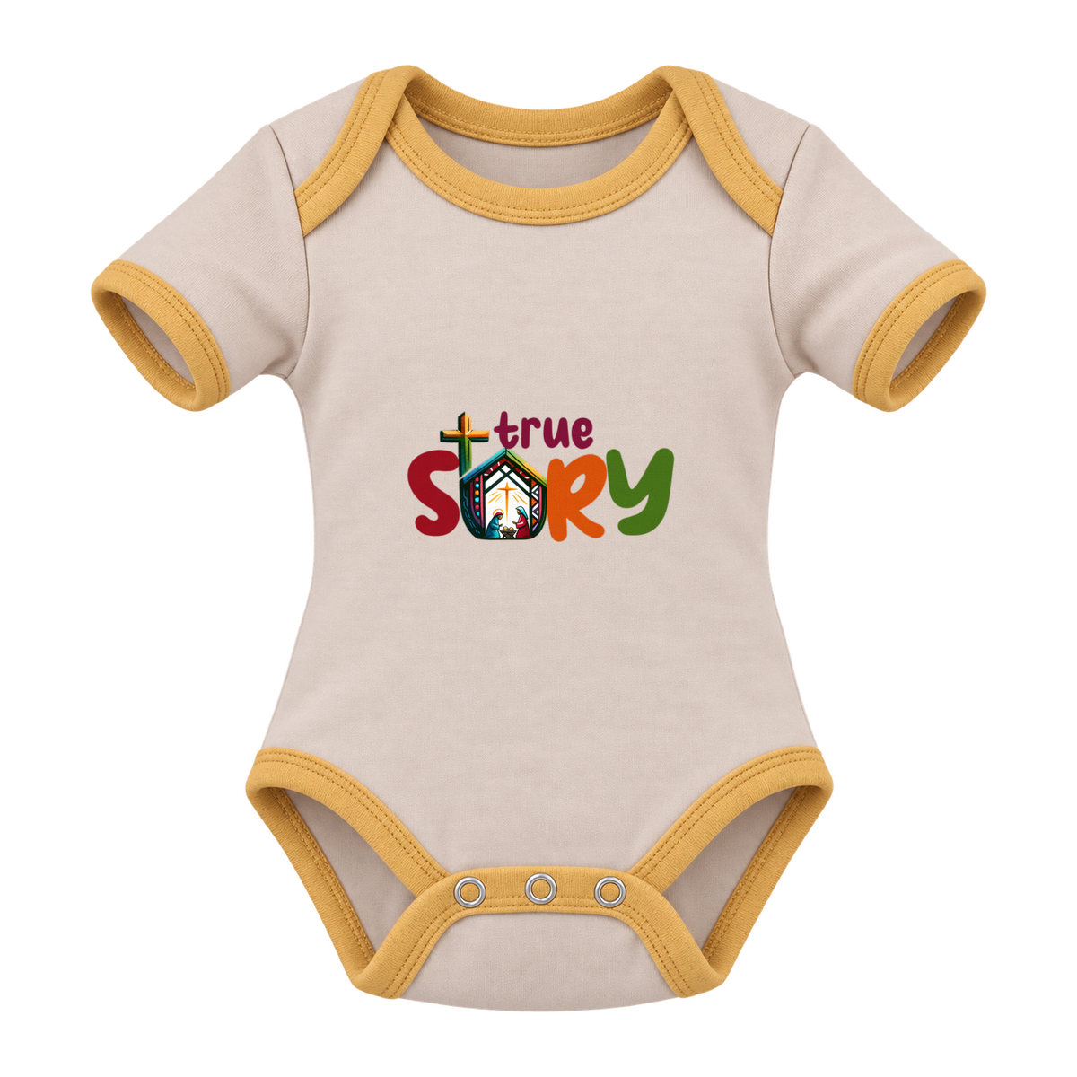 True Story baby grow, Cream and Yellow