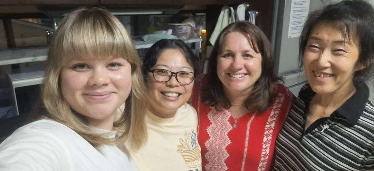 Candace and Wendy with friends in Japan