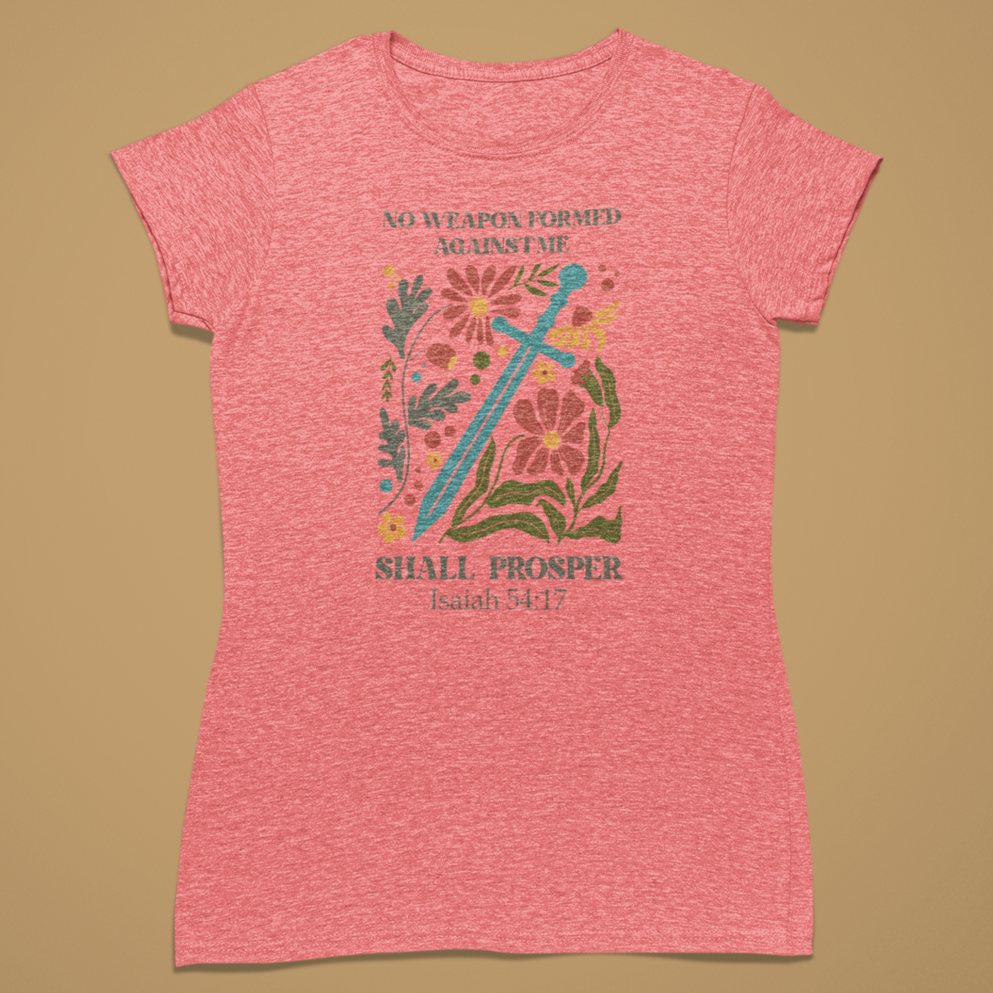 A sword softened by flowers - Fitted T-Shirt