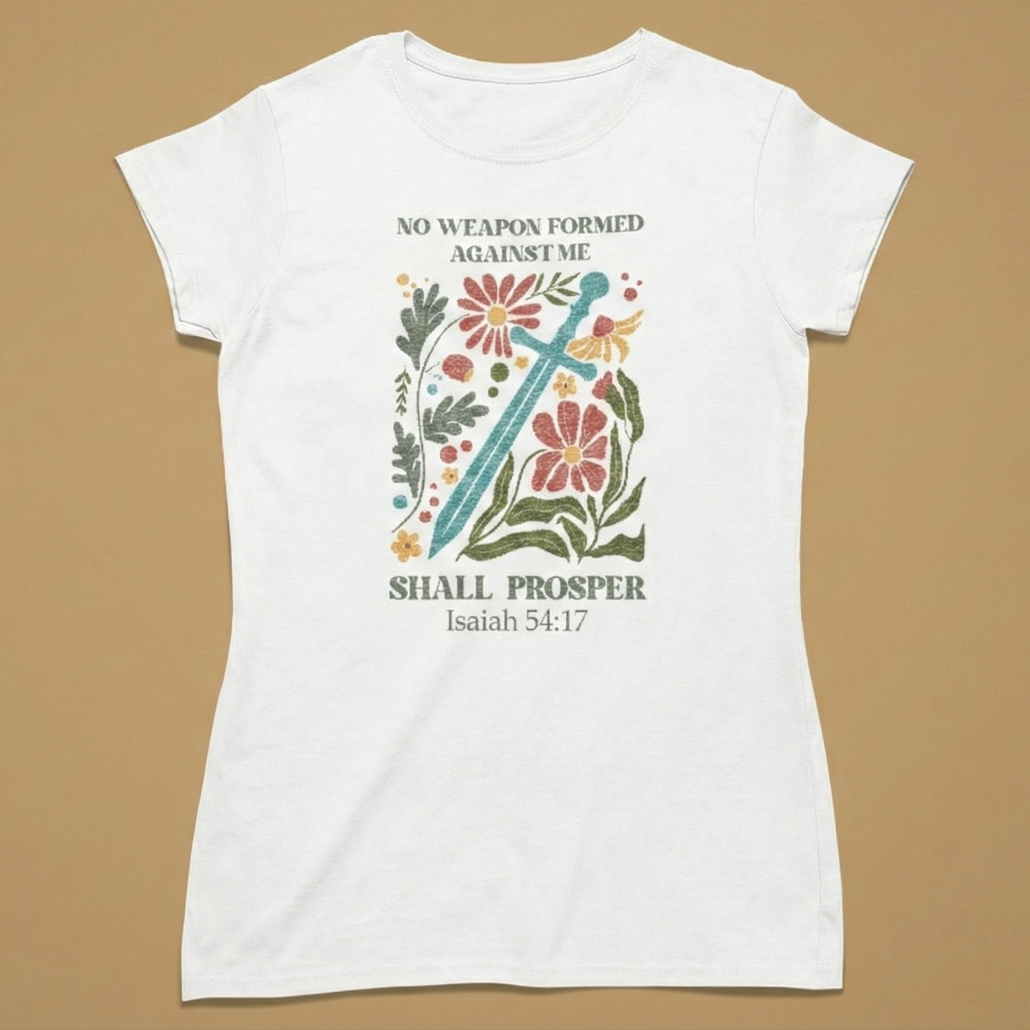 A sword softened by flowers - Fitted T-Shirt